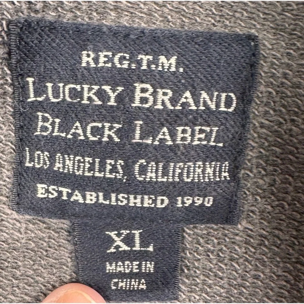 Lucky Brand Black Label Jacket Men's XL Full‎ Zip Bomber Style Gray